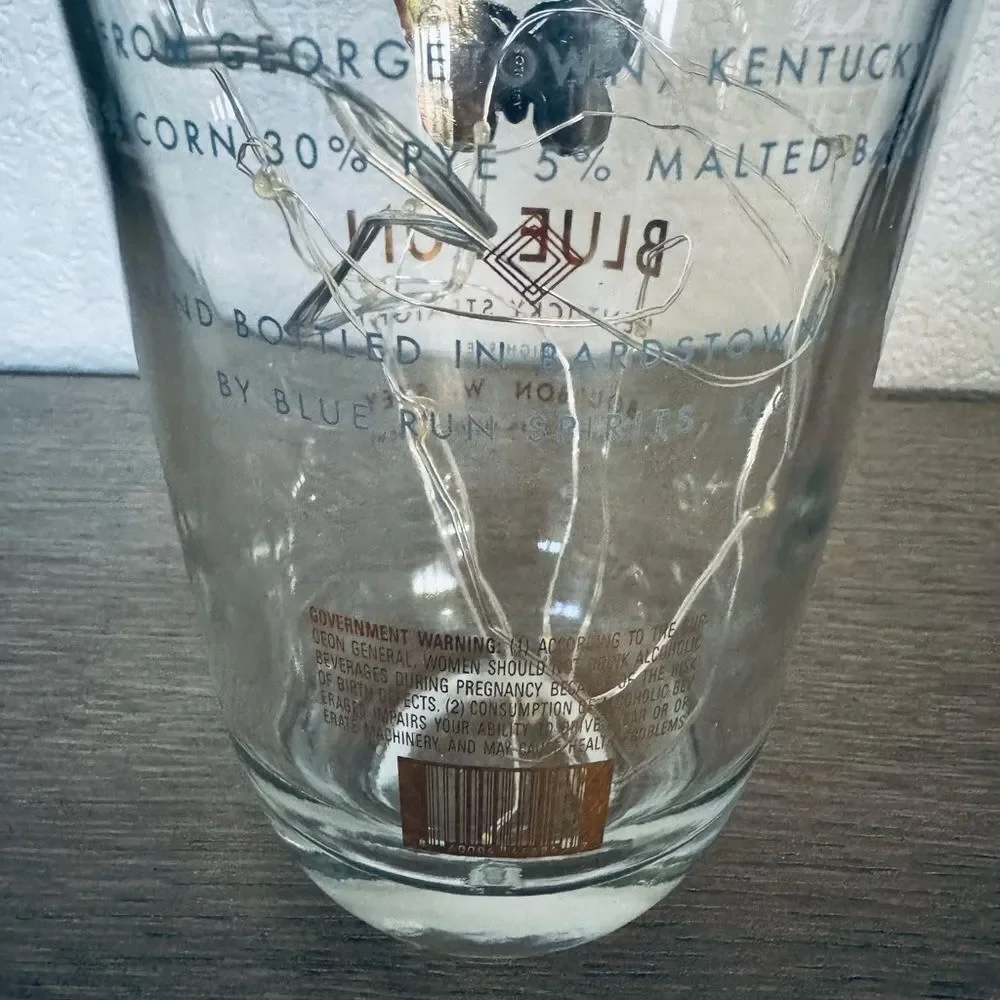 Blue Run Kentucky Bourbon Whiskey Butterfly Fairy Lights Bottle Lamp Lantern